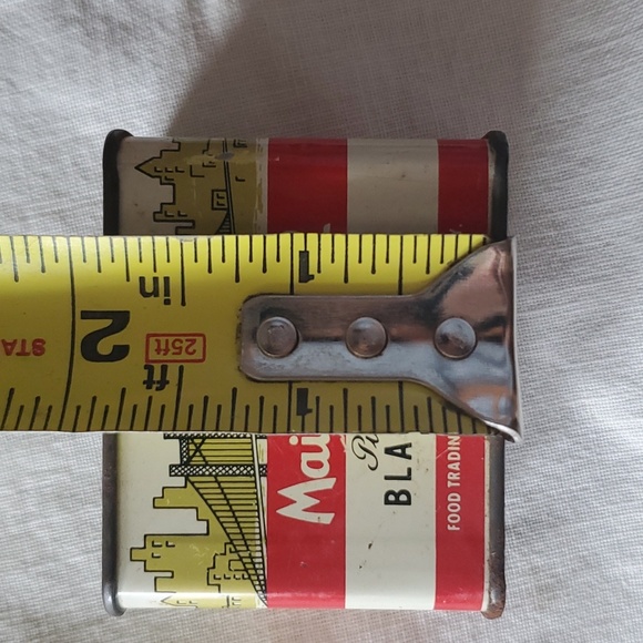 VTG Spice Tin Madison Royal Black Pepper N.Y. Tin Label Kitchen Retro Red Bridge - Picture 8 of 9